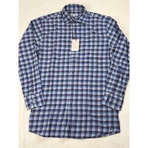 Peter Millar North Bay Cotton Sport Shirt NWT Mens Size Small Blue Plaid  $160